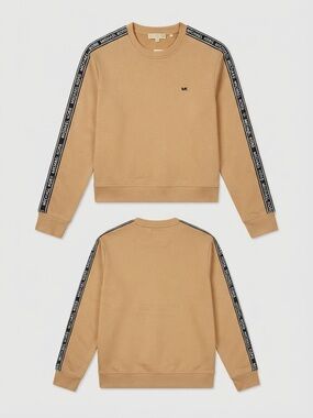 Michael Kors Camel Crewneck Sweater with Black Logo Tape